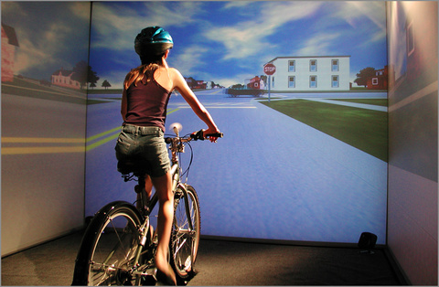 bicyclist in simulator